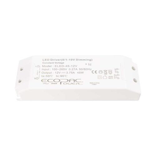 Ecopac 45W 24V Constant Voltage 0-10V Dimmable LED Driver