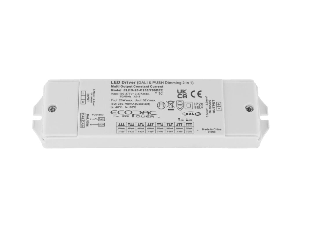 Ecopac 20W 250-700MA Constant Current Dali 2 Dimmable LED Driver - Luna LED