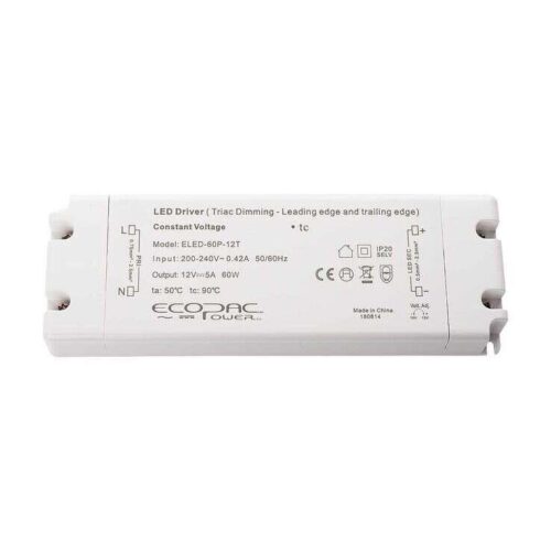Ecopac 60W 24V Constant Voltage Dimmable LED Driver Leading & Trailing Edge