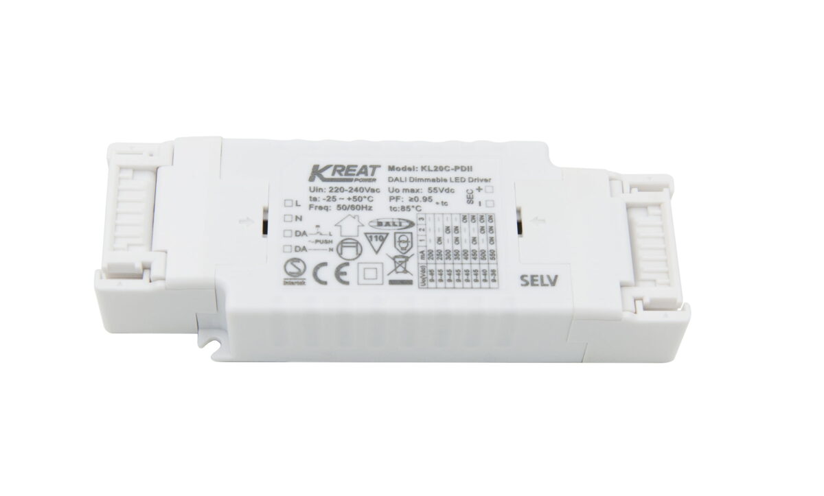 Kreat Power / Merrytek 20W 200-550MA Mini Constant Current Dali Dimmable LED Driver - Image 3