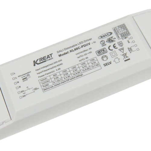 Kreat Power / Merrytek 60W 900-1750mA Constant Current Dali & 0-10V Dimmable LED Driver