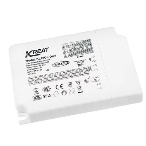 Kreat Power / Merrytek 40W 500-1050MA Constant Current Dali & 0-10V Dimmable LED Driver